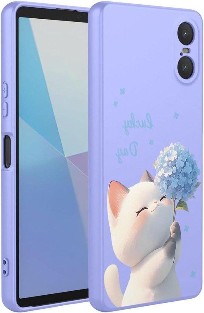 Silikon-Hülle für Xperia 10 VI mit Premium TPU - Einfach und elegantem Design - Haarfein - Mikrofaserbesatz - Schönes Cartoon-Muster - P9