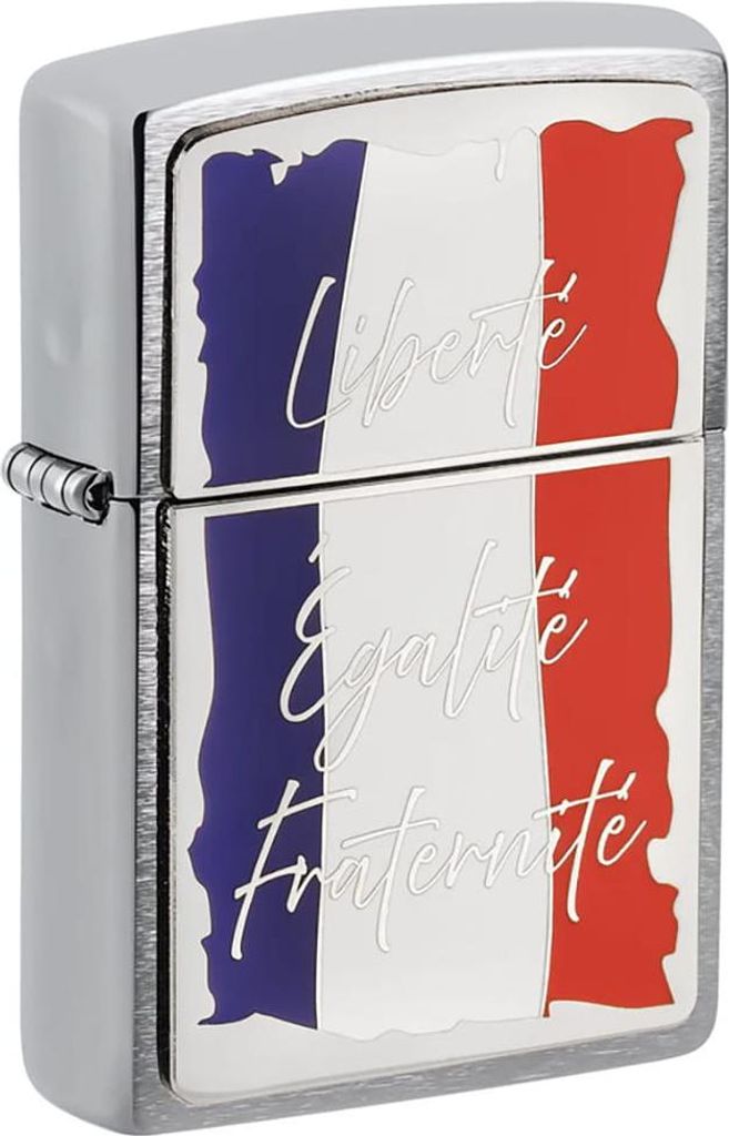 Zippo Benzinfeuerzeug Frankreich Edition 2011 - Brushed Chrome, Windproof, Lebenslange Leistung