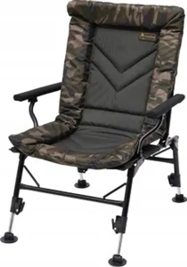 Chaise de pêche carpe anti-mal de dos stable sur sol meuble