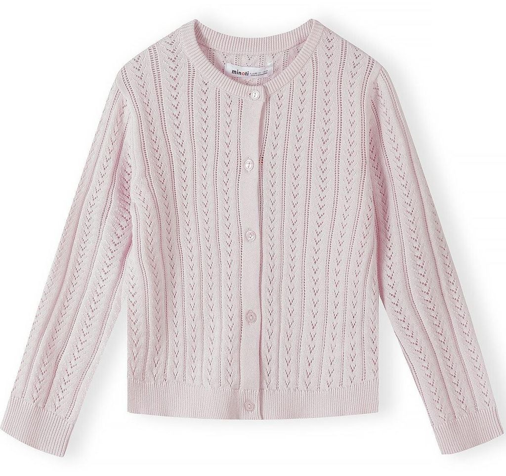 Minoti Strickjacke Rosa für Mädchen, Vorderansicht 2