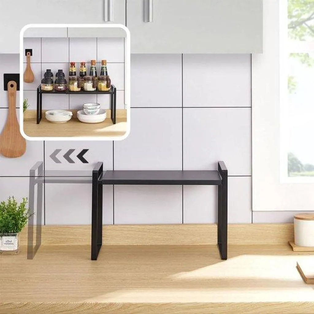 Étagère noire antidérapante de 180cm de hauteur à tablette ajustable réglable