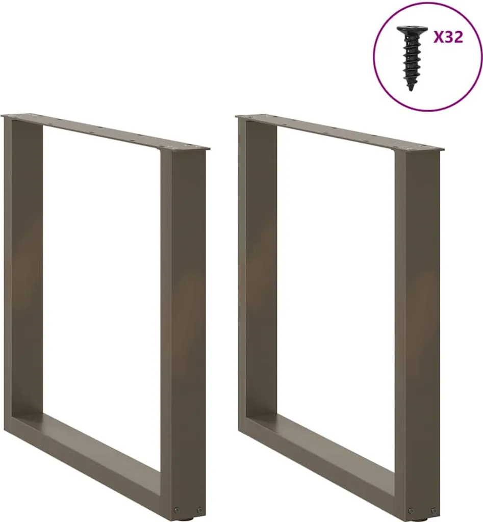 Set 2 Gambe per Tavolo Design a U 90 cm Acciaio Naturale Professionale - 3
