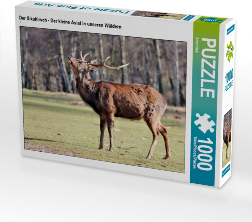 CALVENDO Puzzle Der Sikahirsch - Der kleine Asiat in unseren Wäldern | 1000 Teile Lege-Größe 64x48cm Foto-Puzzle für glückliche Stunden