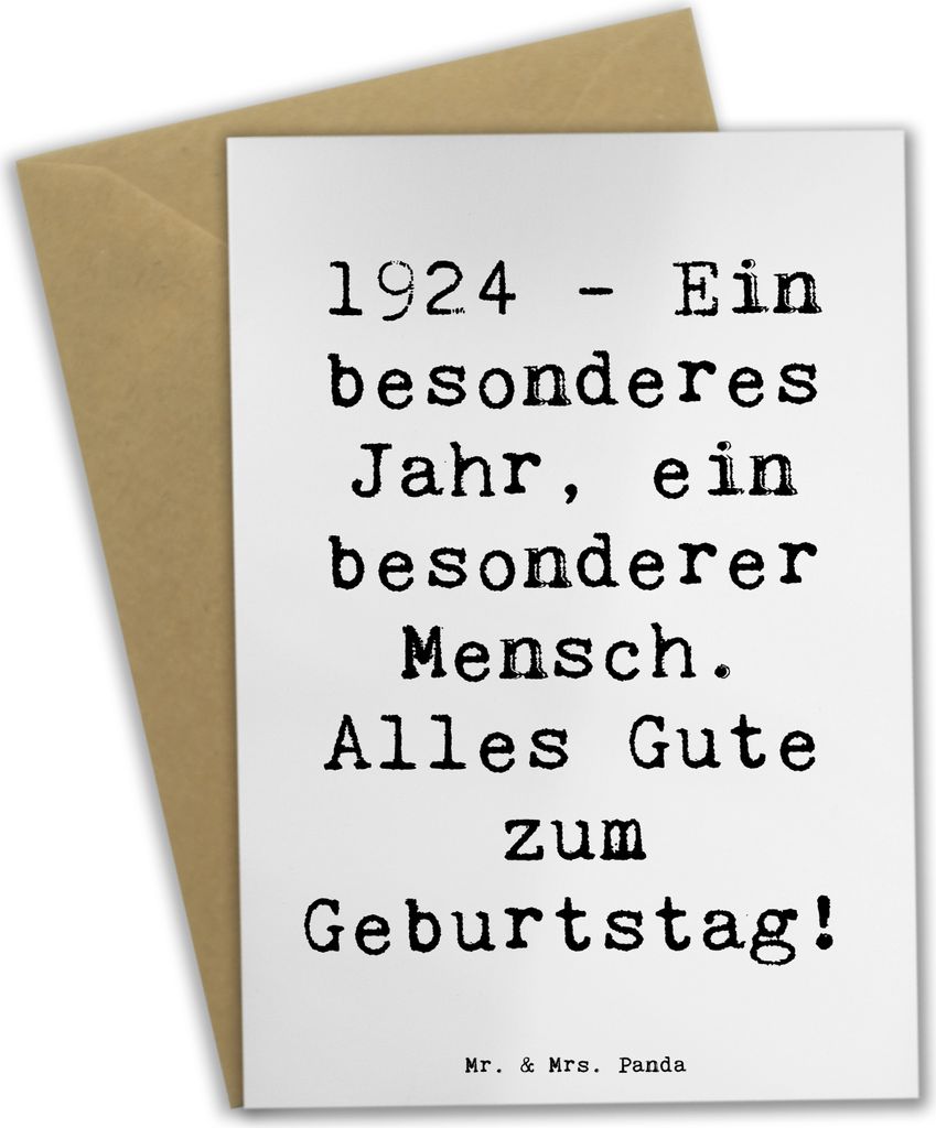 Mr. & Mrs. Panda babykarte Spruch 1924 Geburtstag - Weiß - Geschenk, Klappkarte, weihnachtskarten, alles Gute zum, geschichtsträchtige Geschenke,...