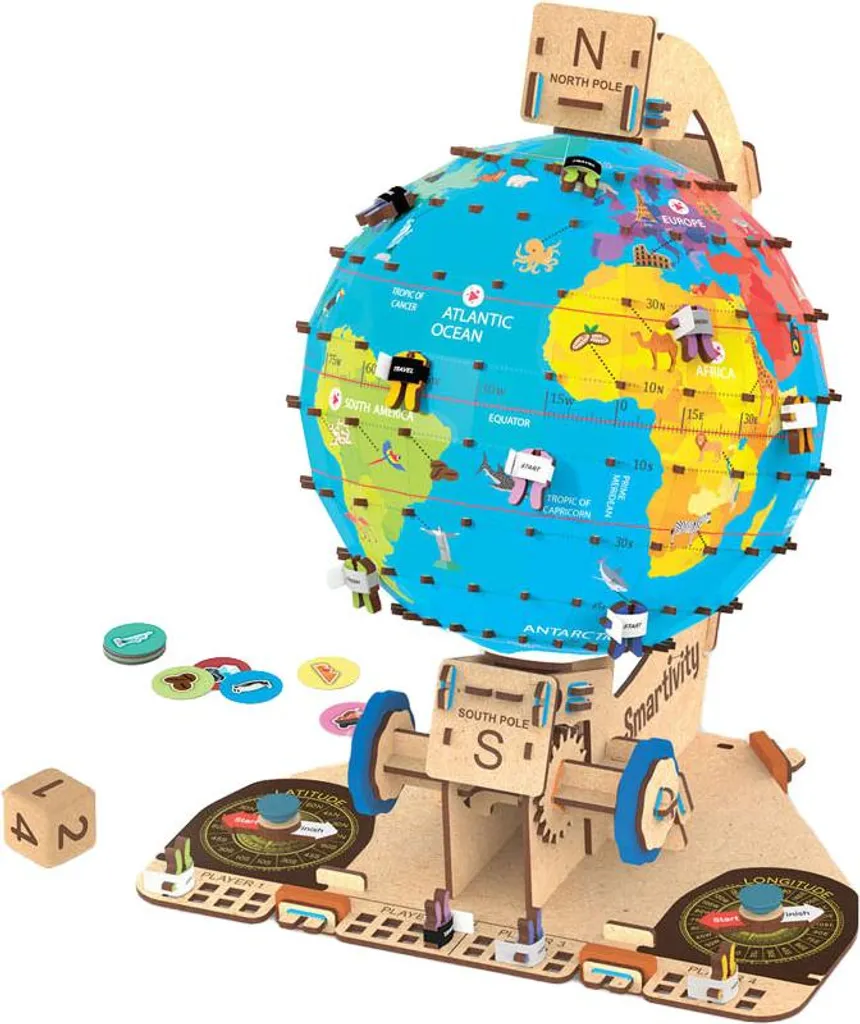 Maquette éducative Globe Terrestre Smartivity en bois écologique - 3