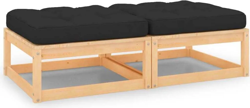 Poggiapiedi da Giardino 2 Pezzi Legno Pino Massiccio - Alta Qualità