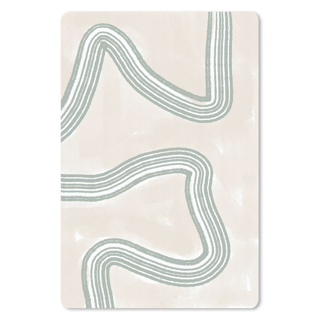 MuchoWow Mauspad Mousepad Linien - Grün - Weiß - Abstrakt - Design 40x60 cm - Mousepads - Maus Mat - Pad - Mausunterlage - Schreibtisch Accesoire