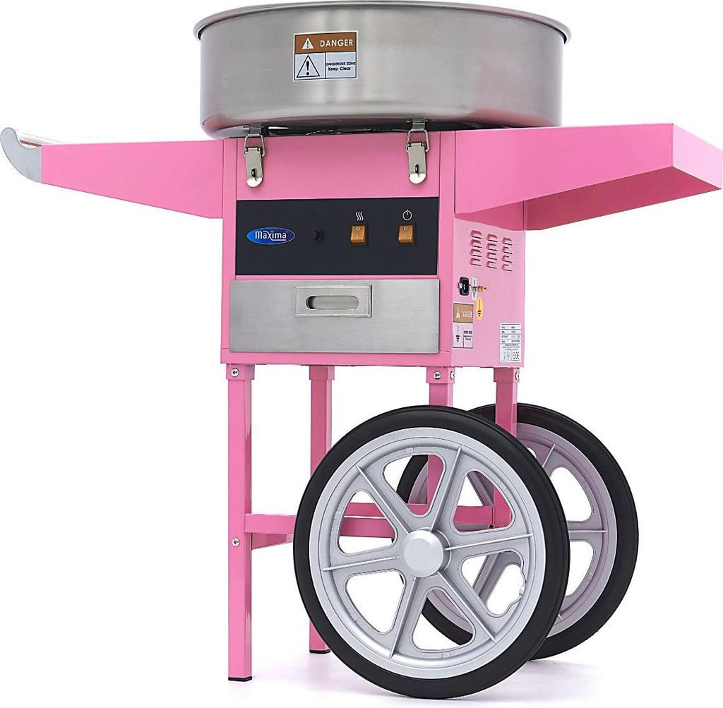 Maxima - Gastro Zuckerwattemaschine - Ø 52cm - Rosa - mit Wagen