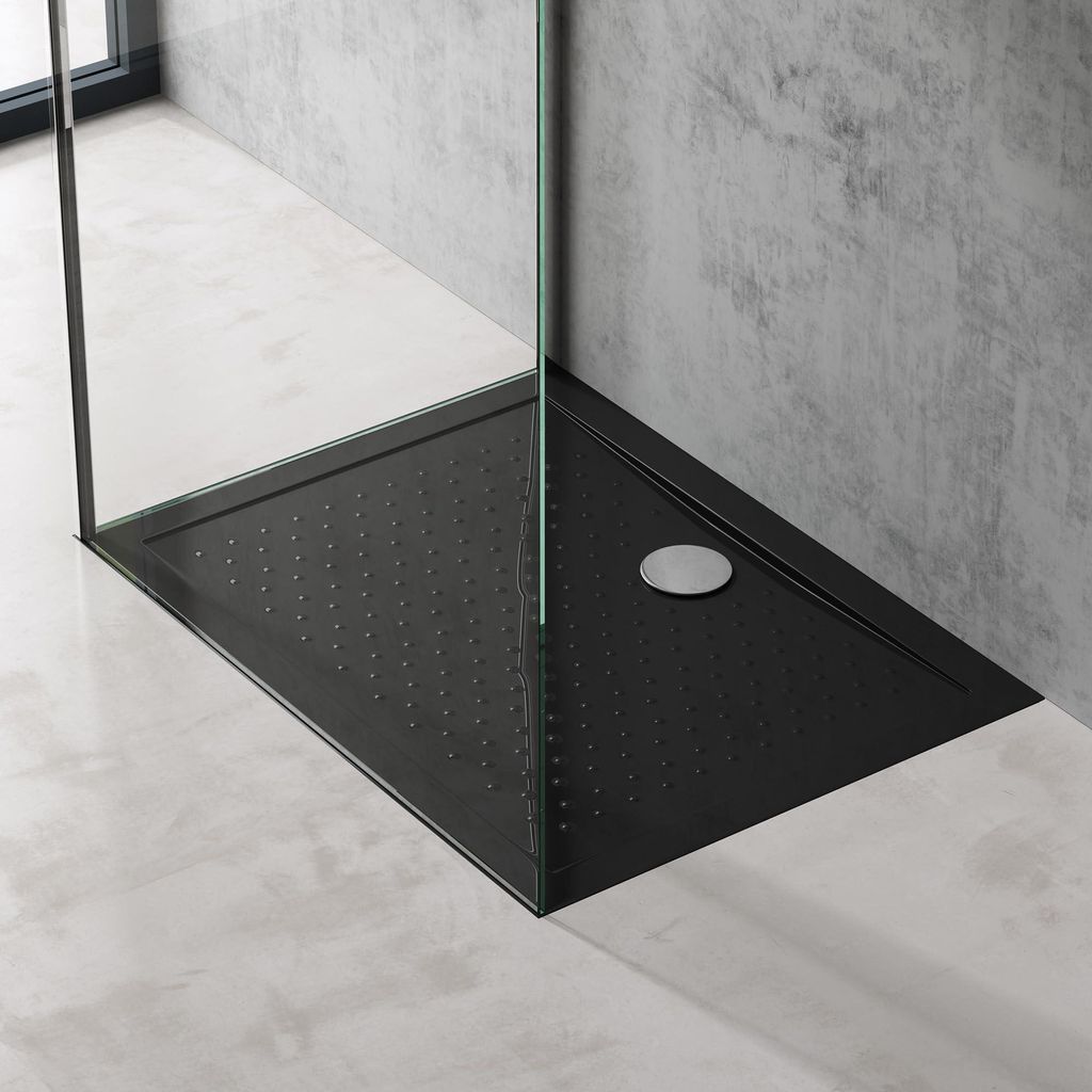 doporro Piatto Doccia 75x90 Rettangolare in Acrilico Nero H Immagine del prodotto 