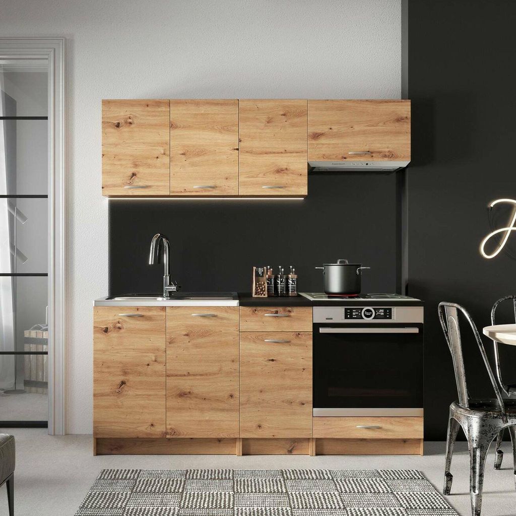 Teano - Cucina, Marrone Rovere Nodi, Modulabile, Immagine del prodotto 