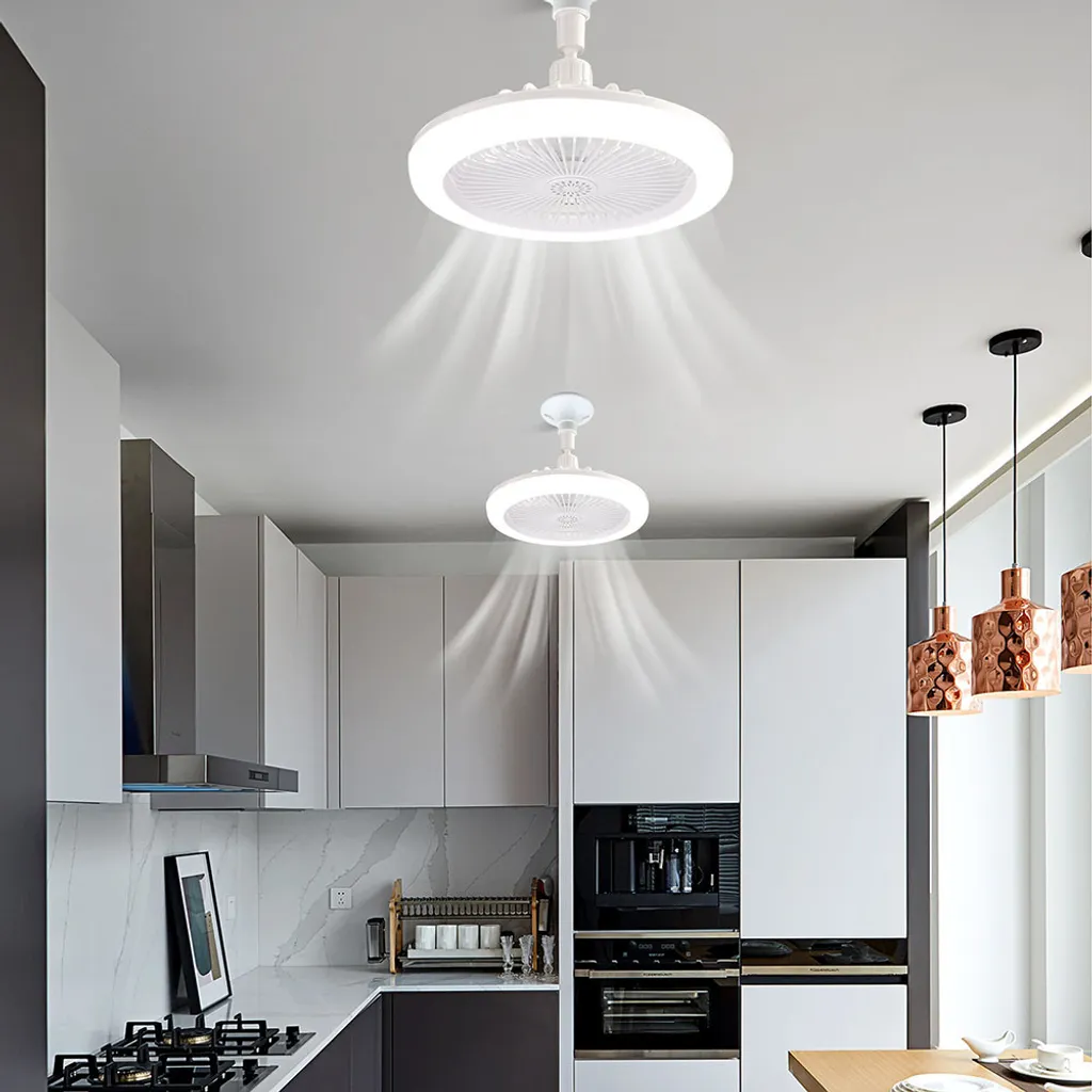 Offerta Ventilatore LED Soffitto E27 3 Velocità Bianco Telecomando - 6