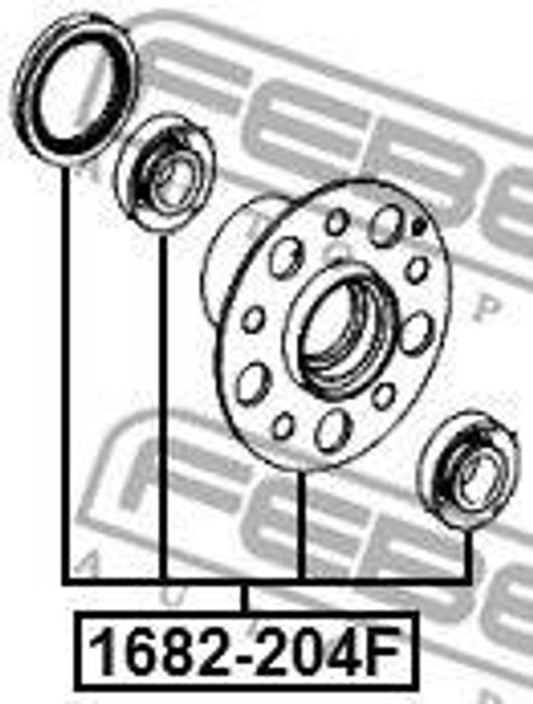 FEBEST 1682-204F Radnabe OE A2043300625 kompatibel mit C-Klasse, E-Klasse, SLC, SLK