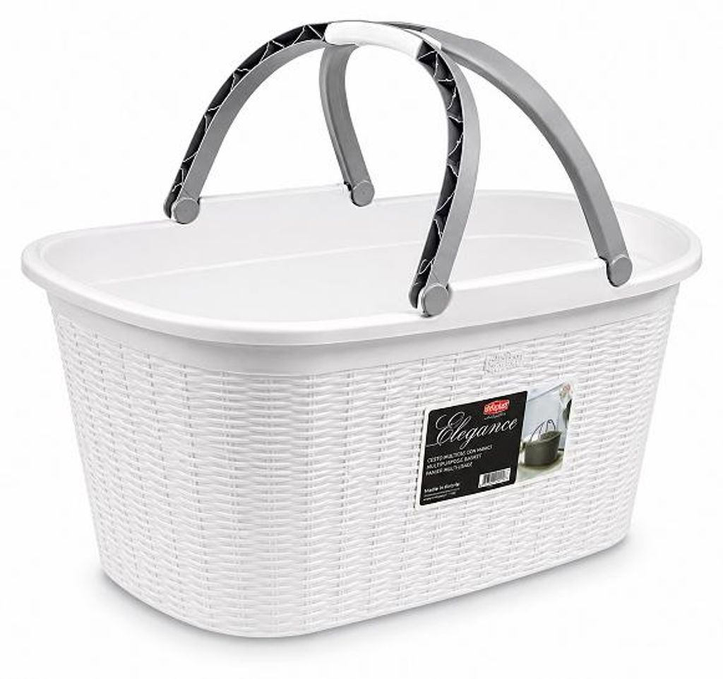 Košík na bielizeň Elegance 35 l, biely Obrázok produktu 