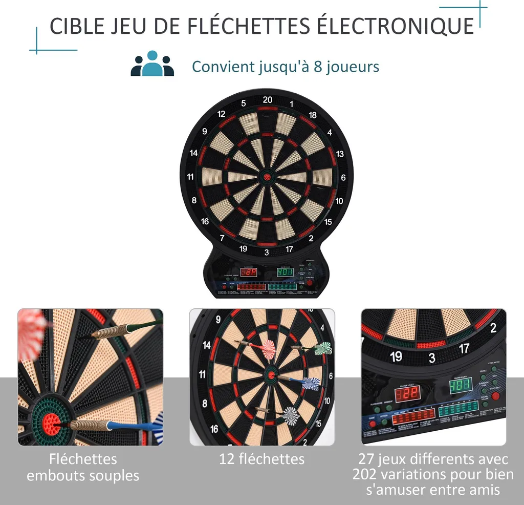 Cible de fléchettes électronique LED : ne comptez plus vos points à la main