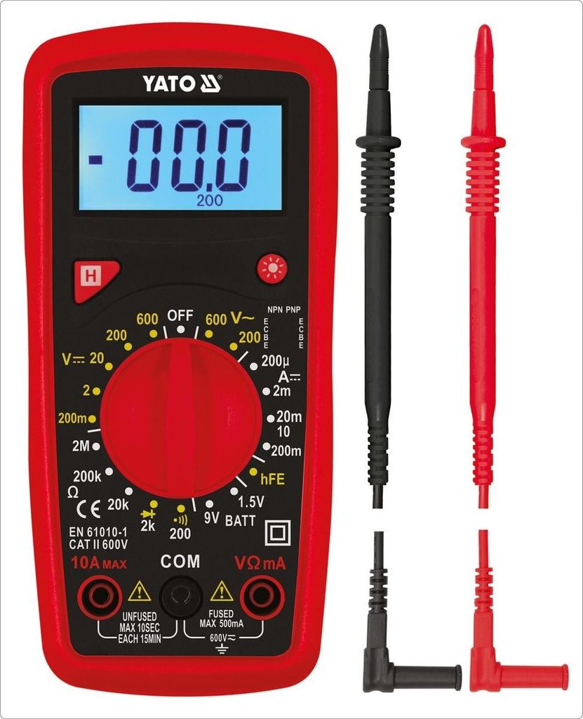 Yato YT-73081, LCD, Baterie, AAA, 1,5 V, 75 mm, 30 mm Obrázek produktu 