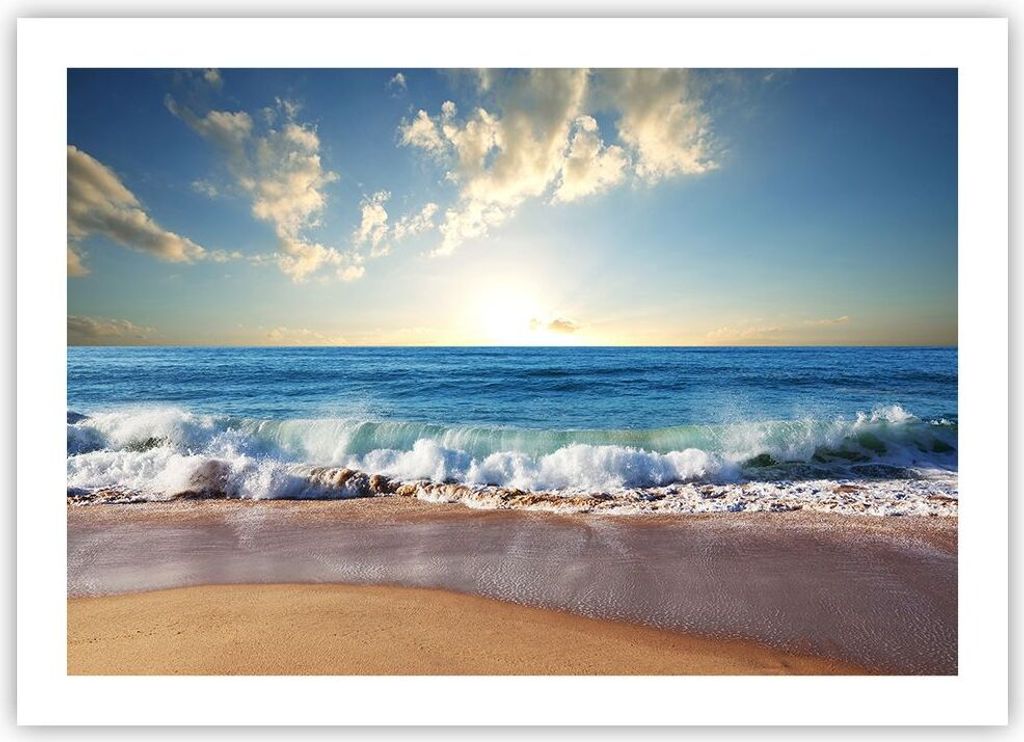 Poster - Poster ohne Rahmen - Meer Ufer Wasser - 70x50 cm - Wand Bild - Wanddeko - Wandbilder - Kunstposter - Wandposter - Bilder - Kunstdruck - Wa...