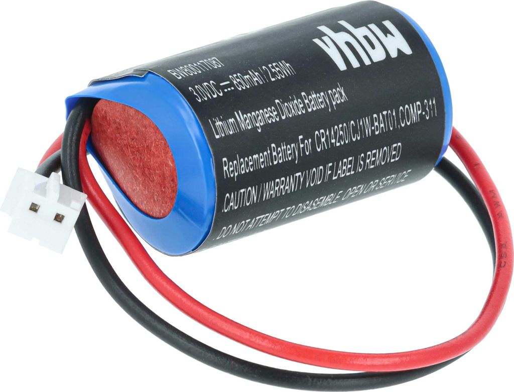 vhbw Akku Ersatz für Omron COMP-311, CJ1W-BAT01 für Steuereinheit (850 mAh, 3 V, Li-MnO2)