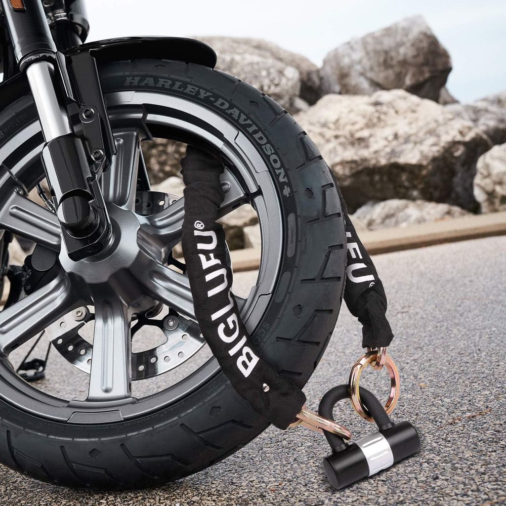 Robustes Kettenschloss - sicher für Motorrad und Fahrrad - 120 cm - bunt