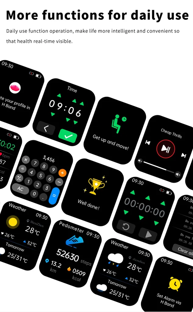 Smartwatch Android iOS 1.91 Pollici - 50 Modalità Sport e Salute Pro - 14