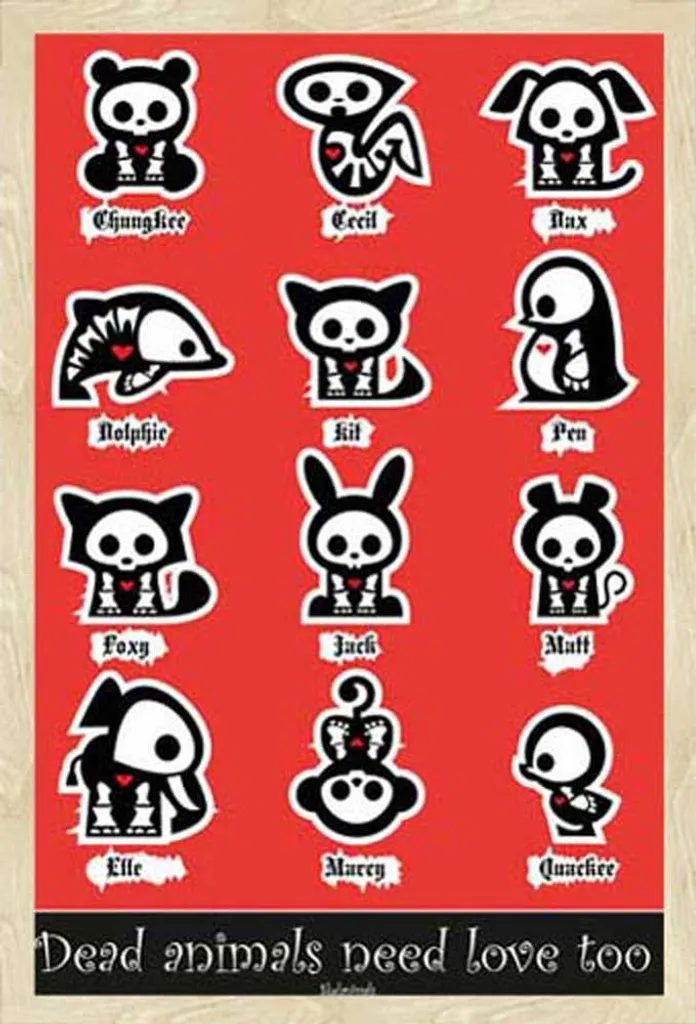 Décoration murale Skelanimals Affiche et cadre chêne Shinsuke 61x91 cm