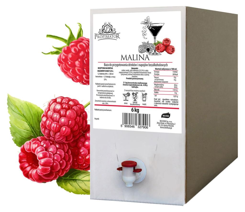 Cocktail Basis Himbeere 6 kg Sirup Konzentrat alkoholfrei Produktbild 