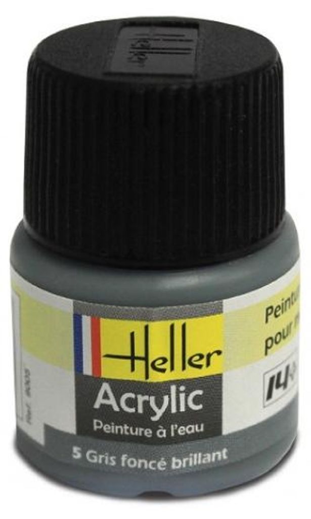 Heller 9005 Acrylfarbe 005 dunkelgrau glänzend 12ml Modellbaufarbe