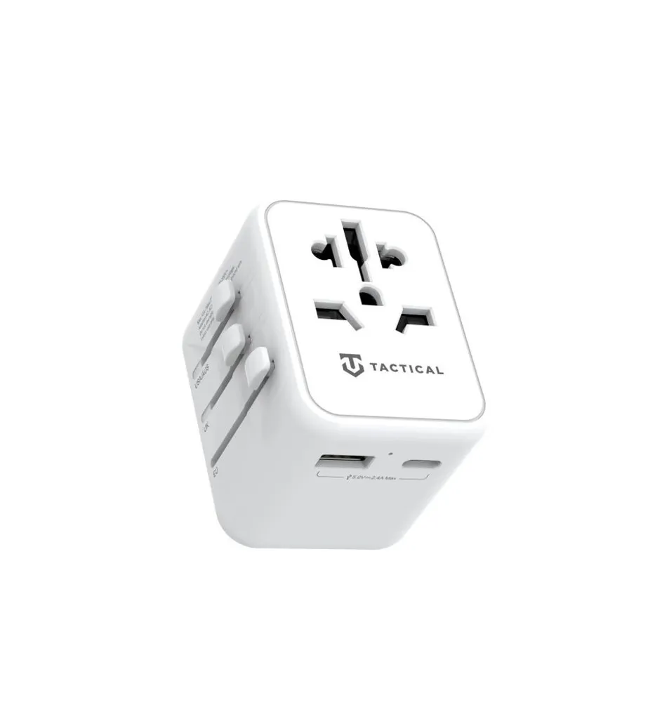 Adaptateur secteur monde Tactical PTP Blanc idéal pour vos vacances