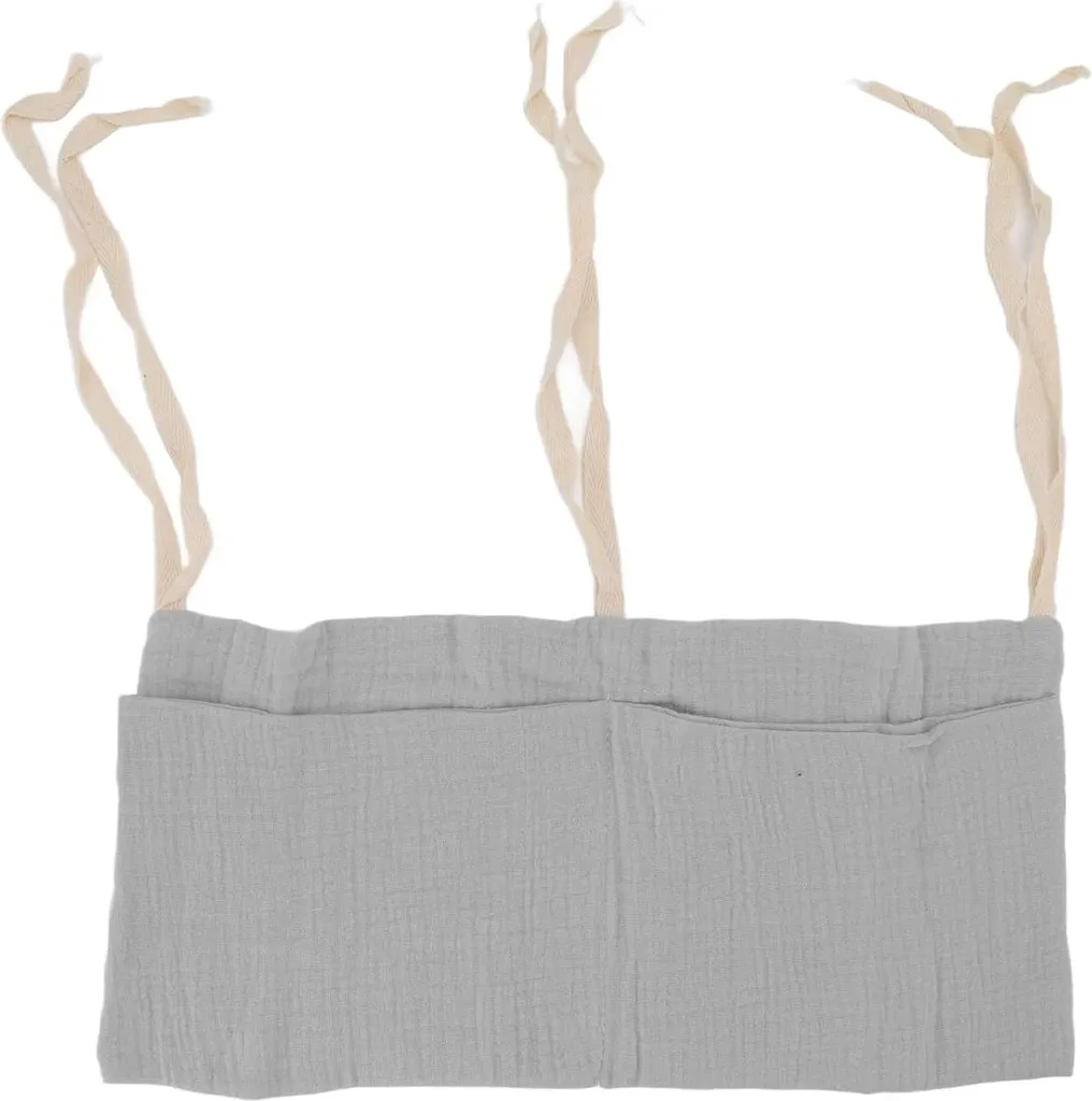 Sac de lit bébé à sangles réglables et double poche de rangement gris - 2