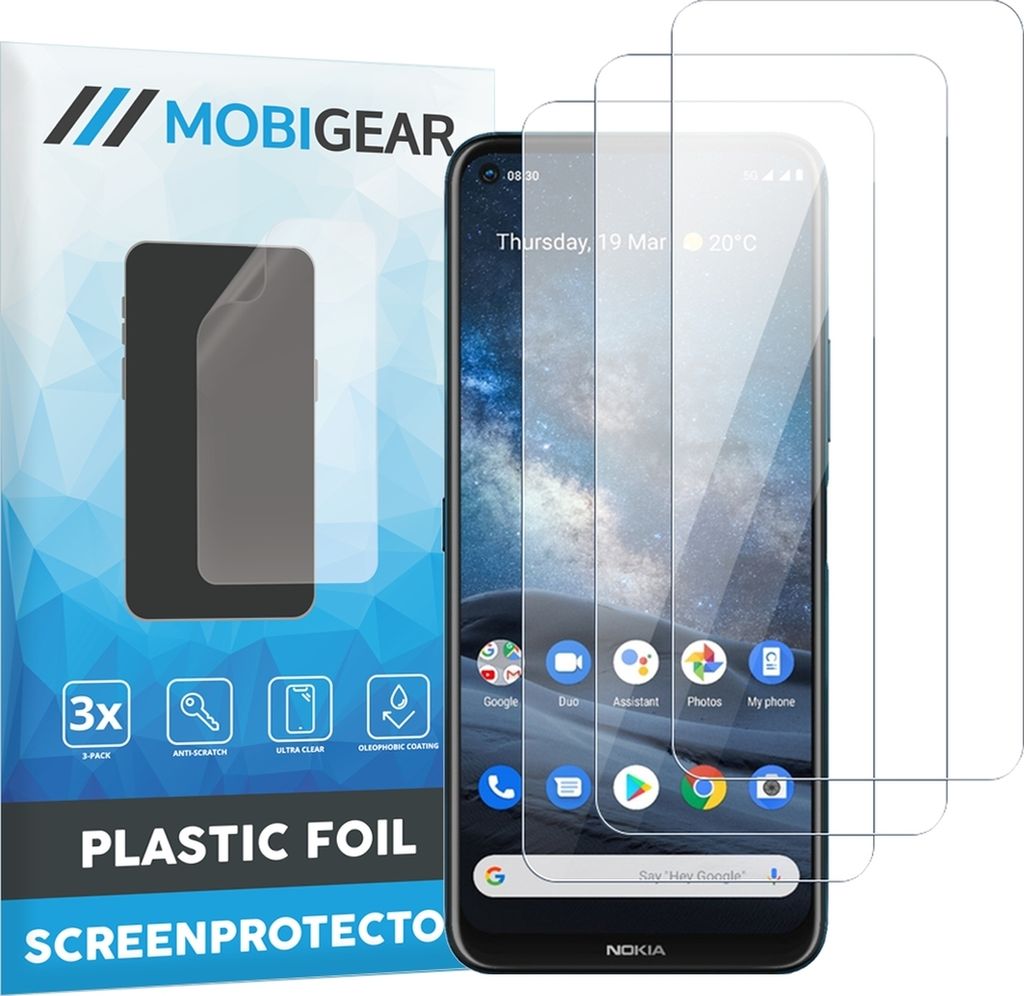 Mobigear Nokia 8.3 Displayschutz Schutzfolie - Hüllenfreundlich (3er Pack)