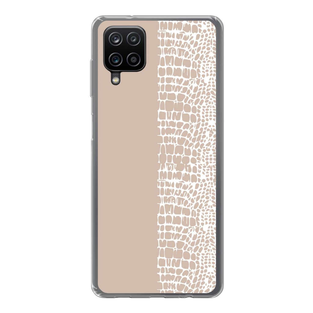 MuchoWow Handyhülle Schutzhülle Hülle für Samsung Galaxy A12 Schlange - Design - Rosa Silikon Softcase Handy Hülle - Bild