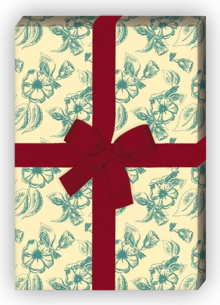 Klassisches Retro Streublumen Geschenkpapier für tolle Produktbild 