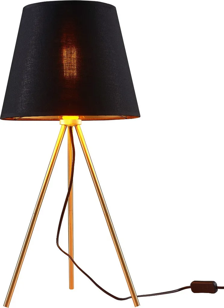 Lampe de table ELENA Polux dorée et noire E27 61cm décorative chic - 2