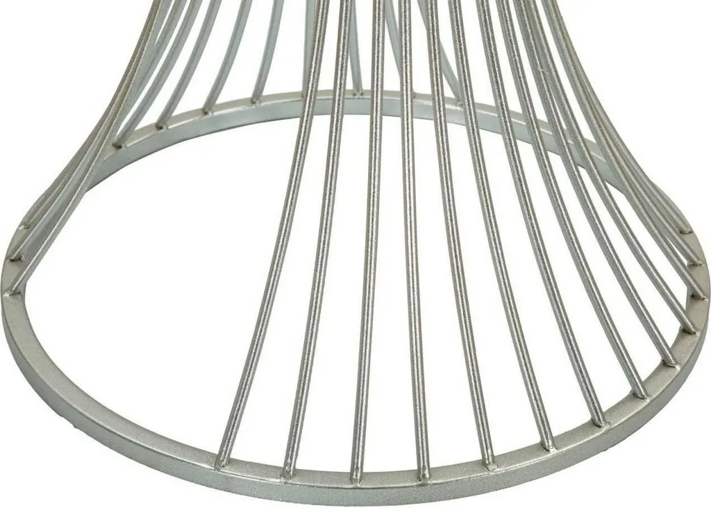 Table Basse Merli Argent avec Structure Tressée Unique et Format Compact - 8
