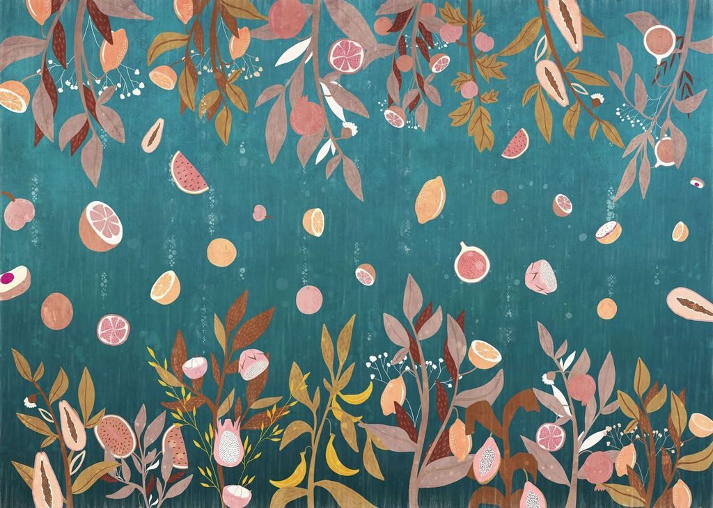 Komar Fototapete Obst Blau und Rosa - 611215 - 350 x 250 cm