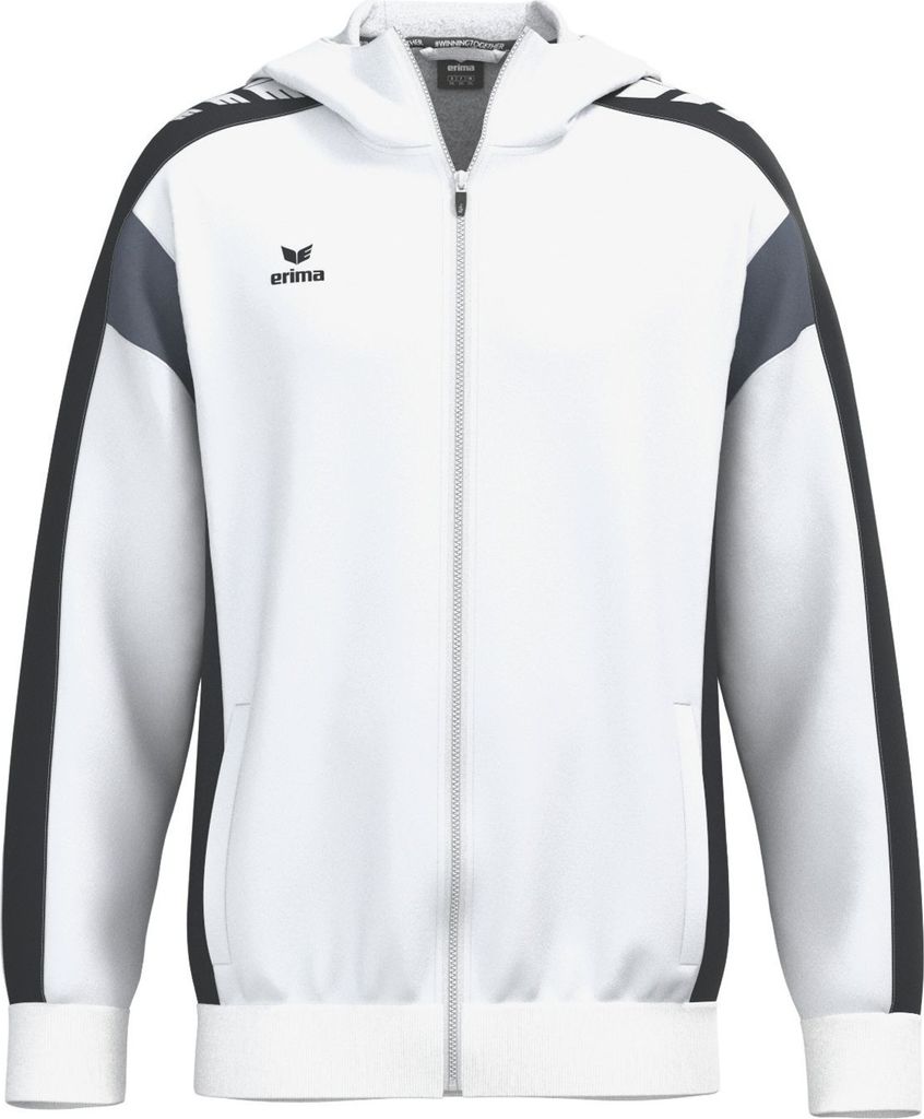 Erima Celebrate 125 Trainingsjacke mit Kapuze Herren Damen weiß schwarz Gr S
