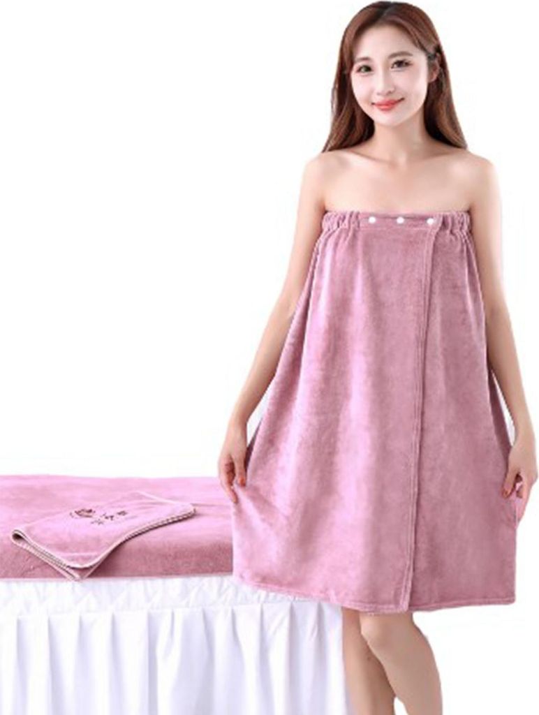 Bath Wrap Handtuch hohe Saugfähigkeit weich Double Button atmungsaktiv farbecht einstellbare Dichtigkeit für Gym Beach Pool