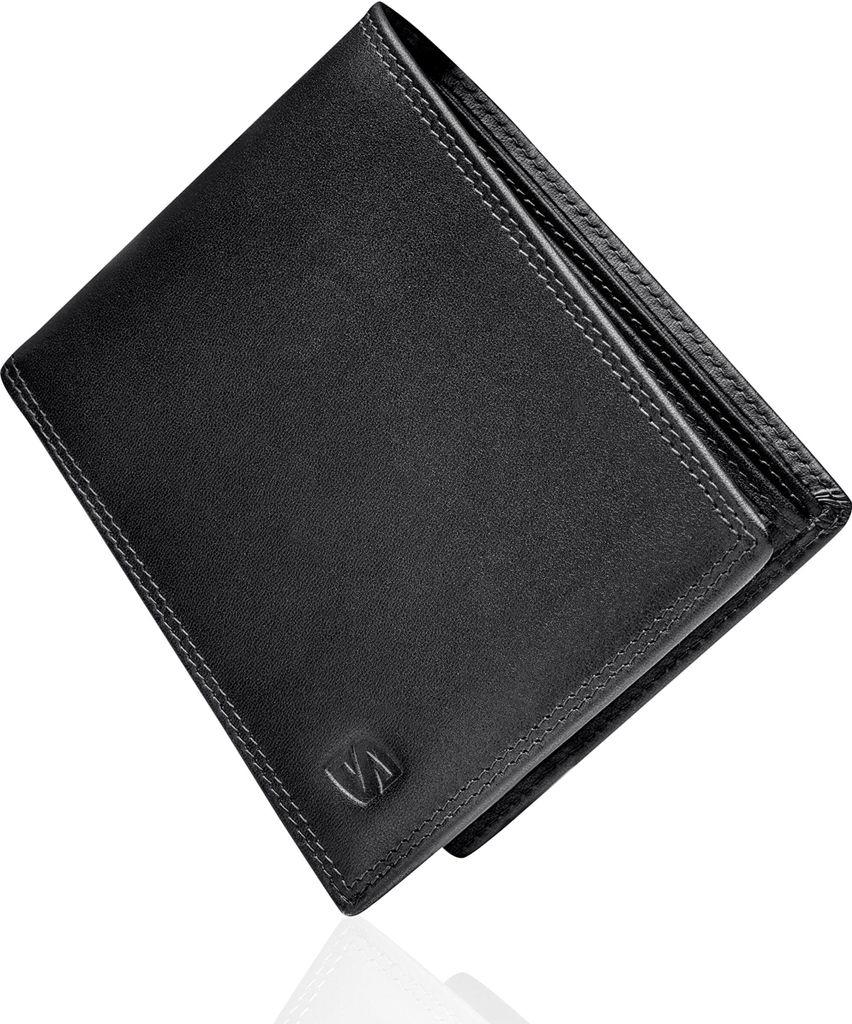 SERASAR | Ledergeldbörse [Space] mit Schwarz Leather | Produktbild 