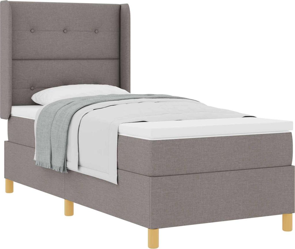 Boxspringbett mit Matratze mit Kopfteil Taupe 80 x 200 cm Stoff