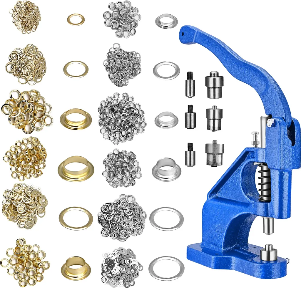Presse à œillets portative avec kits de poinçons pour bâche et cuir