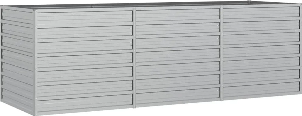 Grand Potager sur Pied en Métal Argenté 240x80x77 cm pour Extérieur