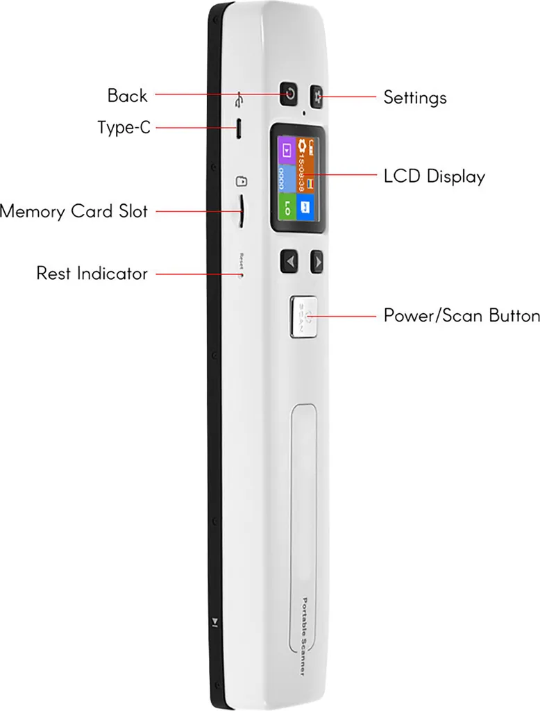Scanner A4 portable Wifi pour livres et documents pro avec écran LCD