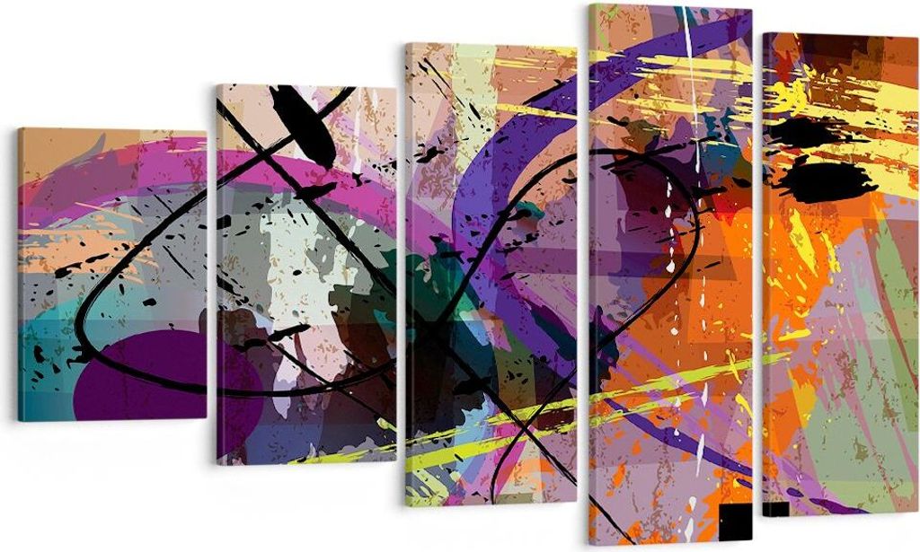 Bild auf Leinwand - Leinwandbild - Abstraktion modern - 100x60cm - Wand Bild - Wanddeko - Leinwanddruck - Bilder - Kunstdruck - Wanddekoration - Le...