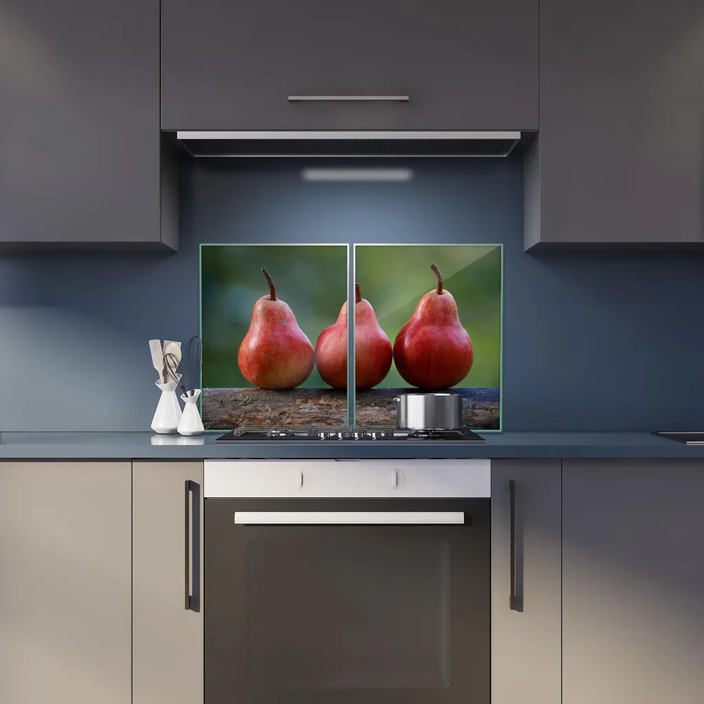 Lastre Protezione Piano Cottura Vetro Temperato 2x 40x52 Frutta HD - 6