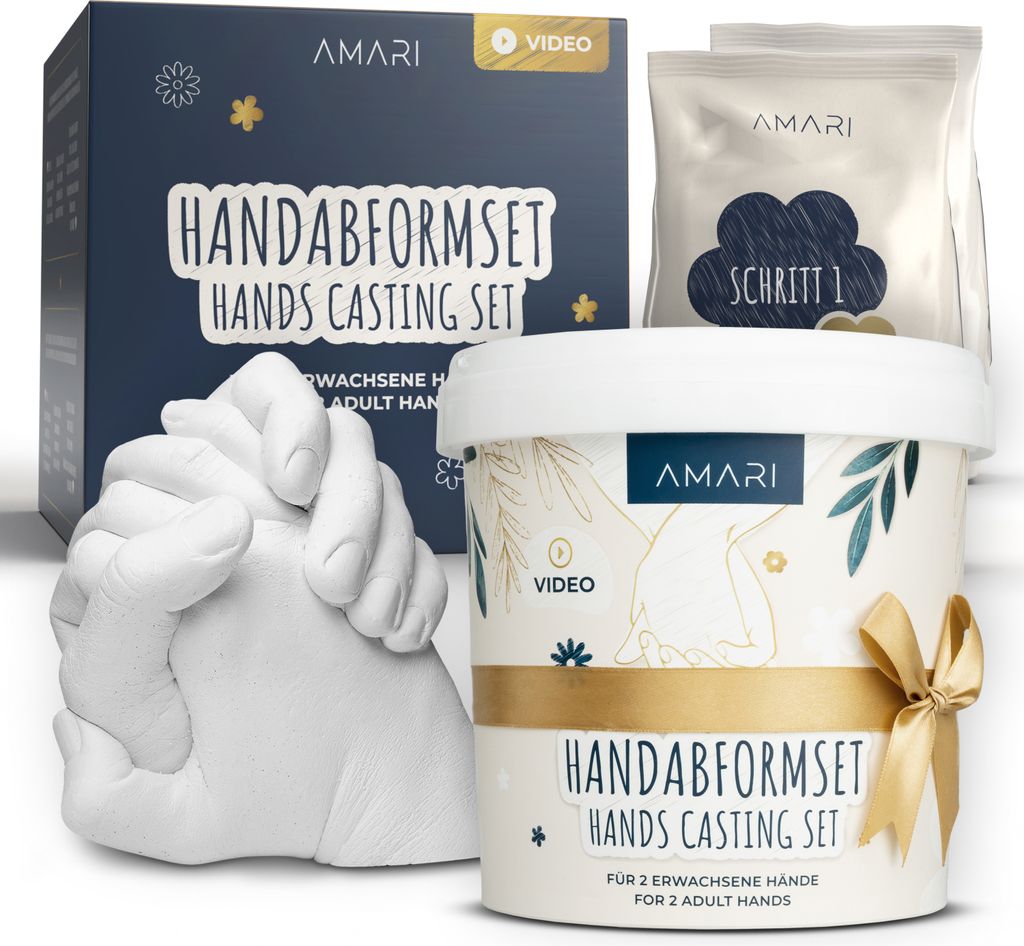 AMARI® 3D Handabdruck (Floral) Set für Paare und Familie – Produktbild 