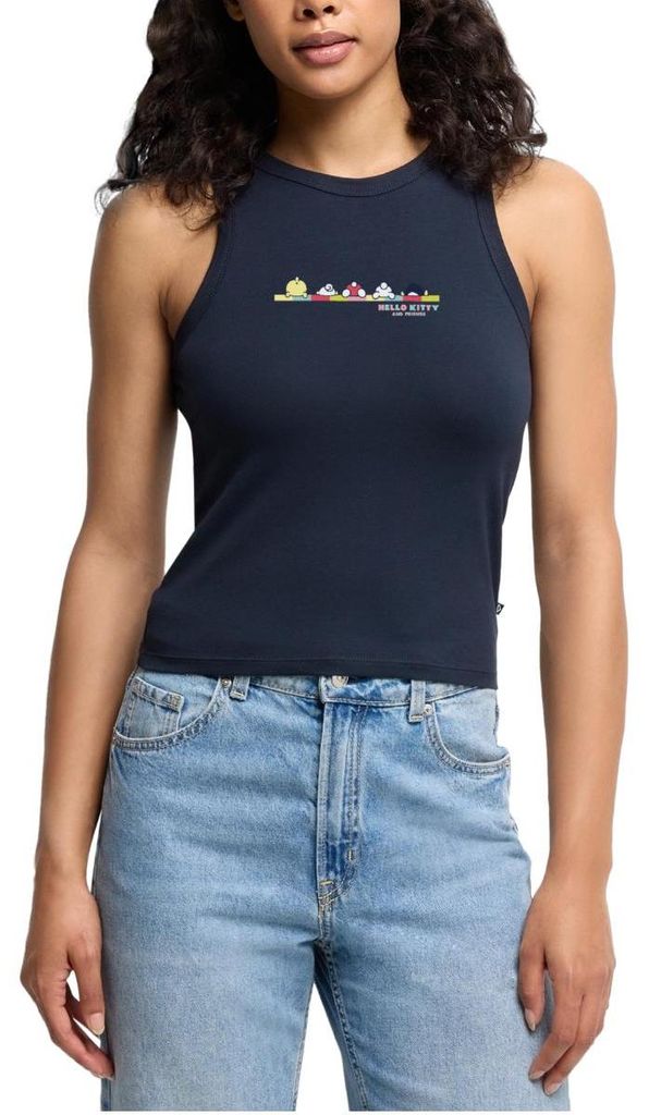 Spreadshirt Hello Kitty And Friends Pose Cropped Frauen Organic Tank Top, L, Navy