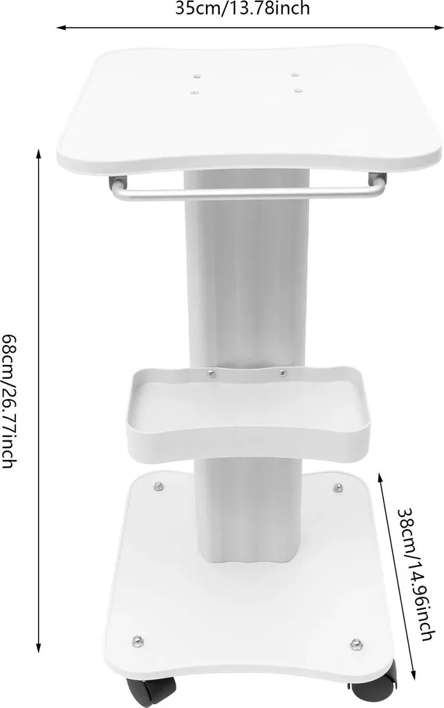 Carrello Bianco per SPA e Manicure Professionale 3 Livelli Legno - 2