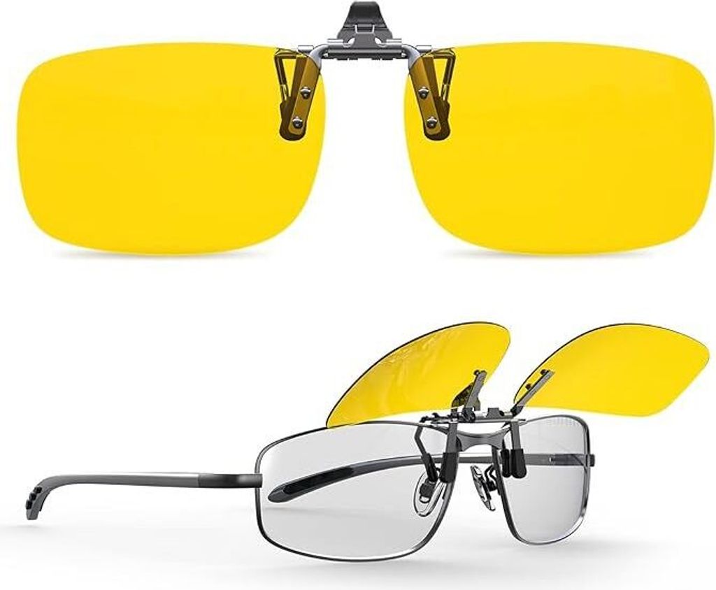 GKA Überbrille Aufsatz Clip on Nachtfahrbrille Gelbbrille Produktbild 1