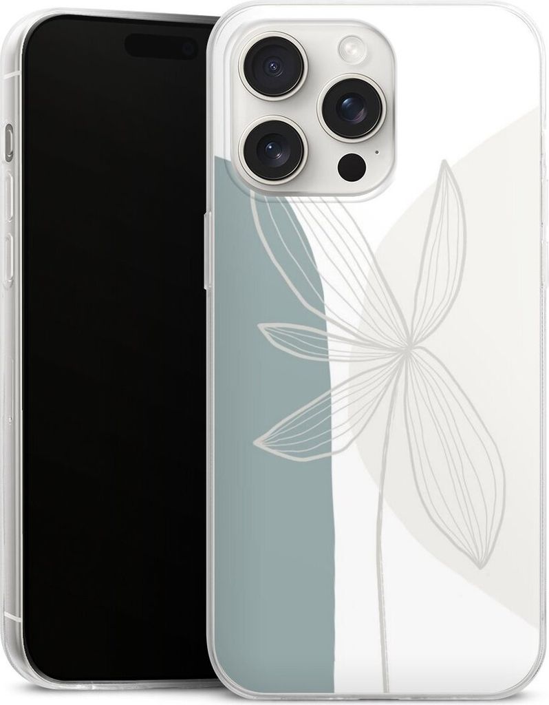 DeinDesign Slim Hülle für Apple iPhone 15 Pro Max Silikon Case Ultra Dünn Handyhülle Blume Boho Pastell