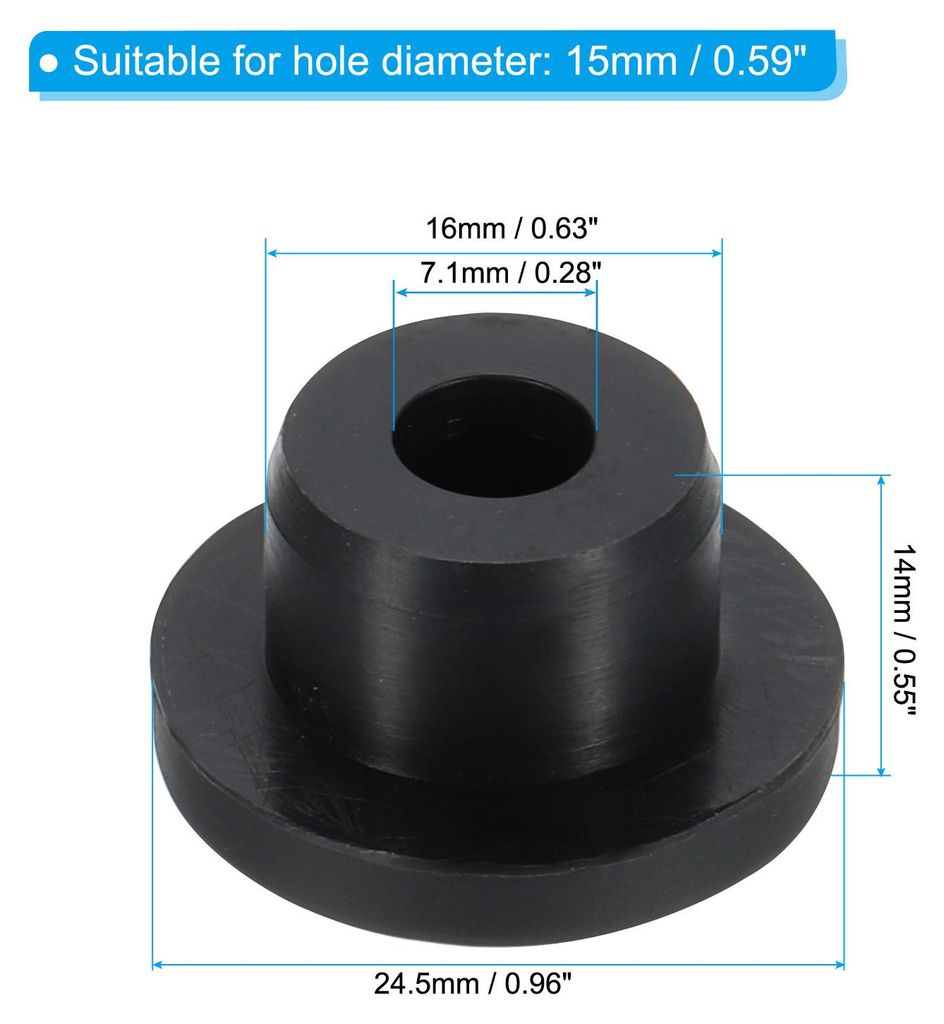 16mm Durchmesser Gummistopfen, 16 Stš¹ck Silikon Verschlussstopfen fš¹r 15mm Loch, Schwarz