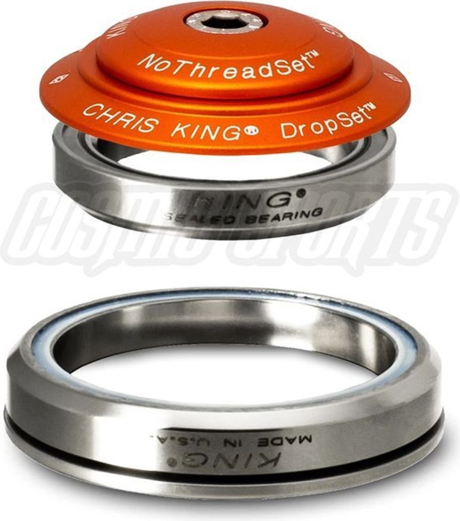 Chris King DropSet 5 Tapered Steuersatz, Edelstahl-Lager, 1 1/8"-1.5", GripLock, IS42/28.6